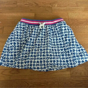 Mini Boden Girls Shell Cotton Blue White Printed Skort Youth Size 11/12